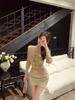 Women's Winter Style Sexy Fake Two-Piece Long-Sleeve Slimming Hollow Base Layer Top