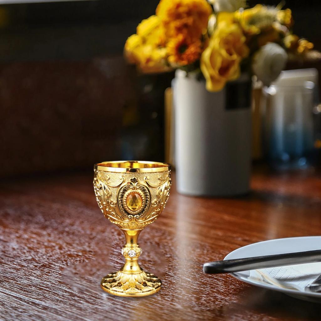 Metal Wine Cup Goblet 30ml Decorative Mutipurpose Sturdy Party Supplies for Collection, Decor European Style Travel Goblet