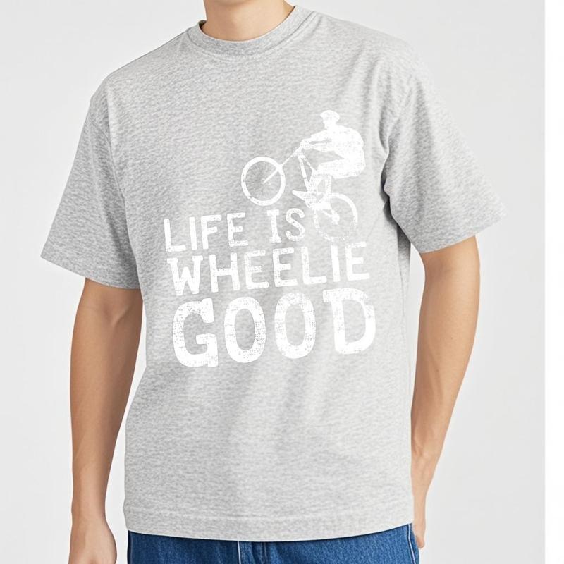 Breathable For Unisex Round Neck Tshirt Streetwear Life Is Wheelie Good Fashionable Unisex Teeshirt Oversized Tshirt Vintage Tshirt