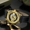 Double-sided Transparent Hollow Men's Watches Luxury Genuine Luminous Waterproof Business Quartz Wristwatch Relogios Masculino