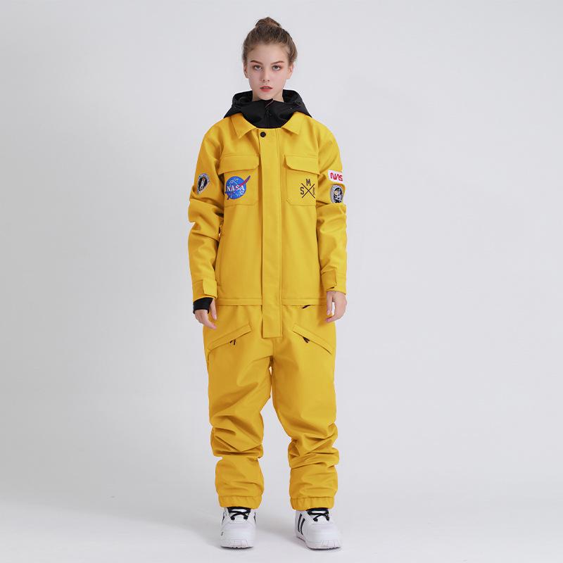 Windproof Waterproof One-Piece Ski Suit: Women's & Men's Thick Warm Outdoor Gear