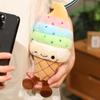 25Cm Cartoon Cute Rainbow Ice Cream Plush Doll With Legs Colorful Sweet Ice Cream Plush Toy Home Decoration Gift For Children