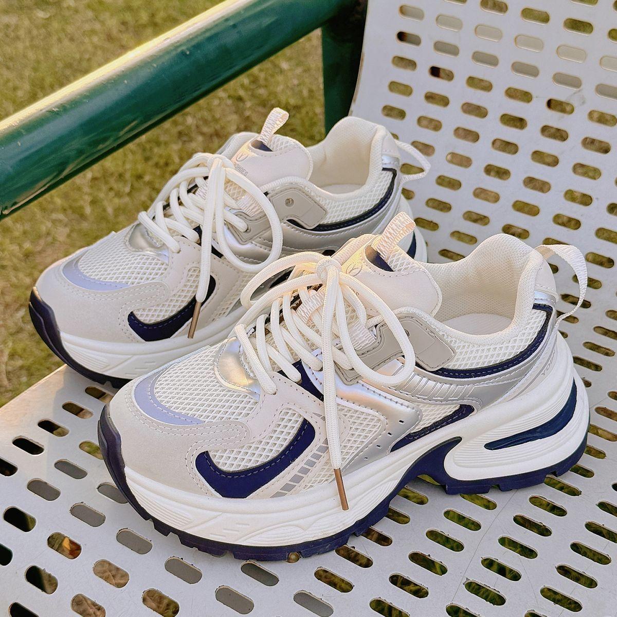 Папины кроссовки 22 новые летние дышащие сетчатые на толстой подошве повседневные тонкие спортивные shoes 35