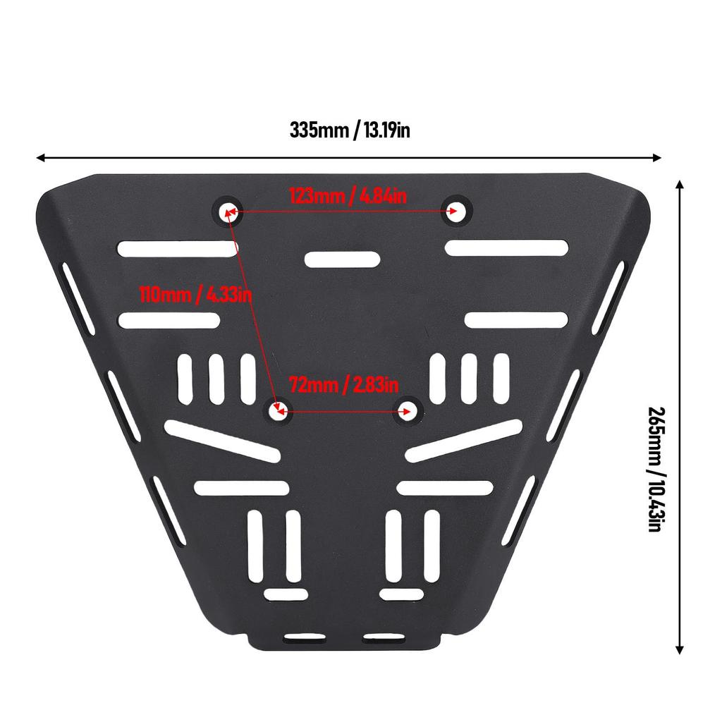 Tail Box Bottom Base Plate Carbon Steel Removable Rear Luggage Rack Top Case Mounting Plate Replacement for QJ Motor FORT 250