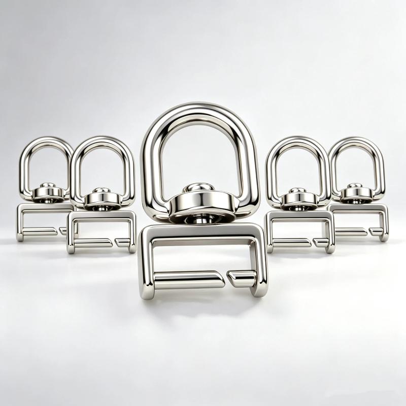 Zinc Alloy Swivel D Ring Clasps 360 Degree Rotation Rust Resistant For Diy Bag Pet Collar Sewing Projects