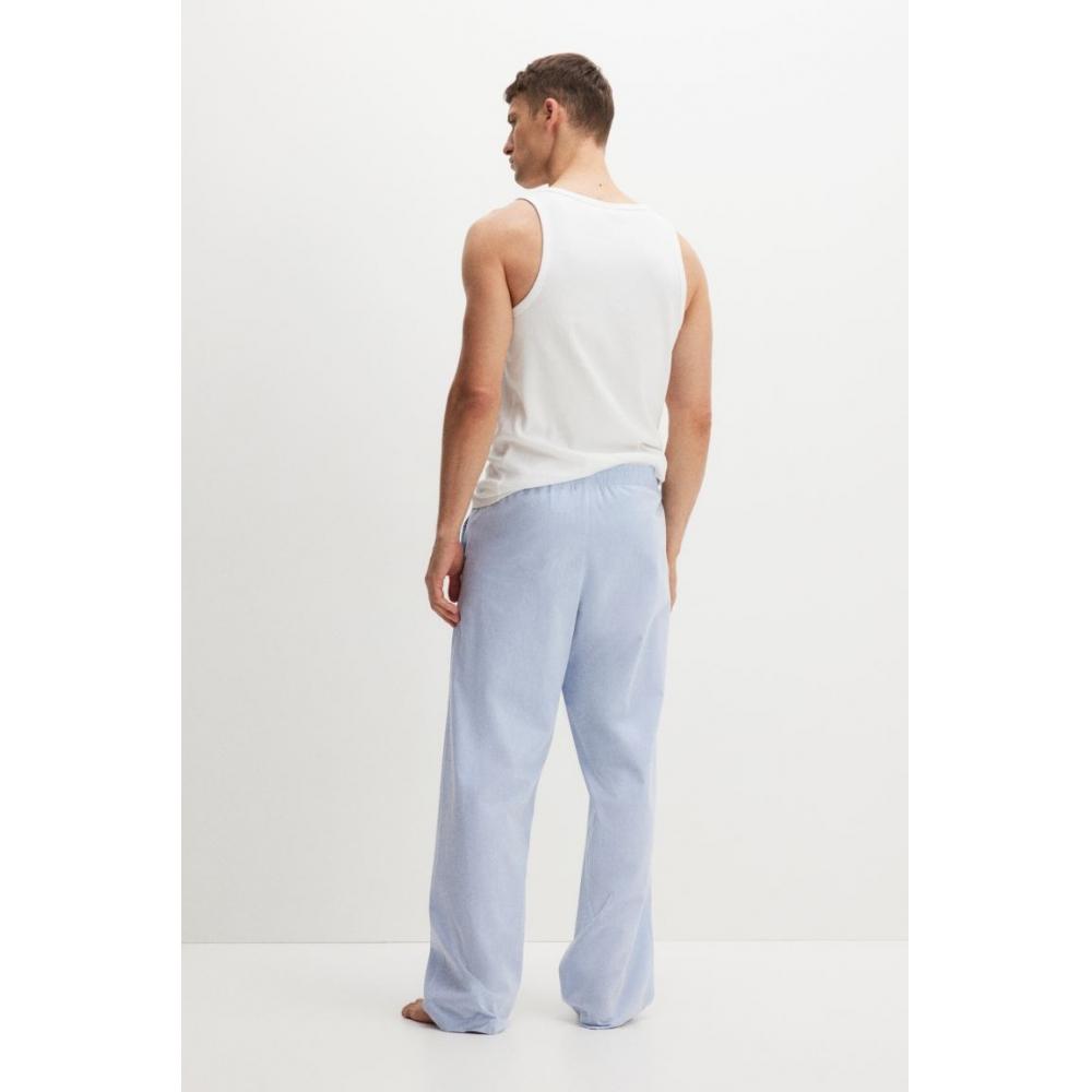 H M Poplin Pants Relaxed Fit ligHt Blue