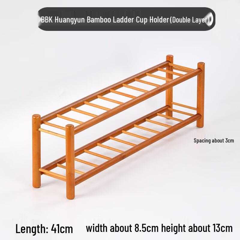 

TLAKEHO Bamboo Double Layer Cup Holder