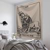 Vintage Sun Tarot Tapestry  Floral Design Mystical Elements  Unique Wall Art for Home Decor Bedroom  Occult Lover Gift