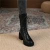 Women's Half High Boots Winter 2025 Ladies Mid Calf Shoes Round Toe New In Quality Novelty Sale on Promotion Work Waterproof Pu