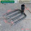 Heavy-Duty Iron Garden Rake: Three or Four Teeth for Soil Turning and Loosening In Vegetable Planting and Land Reclamation.
