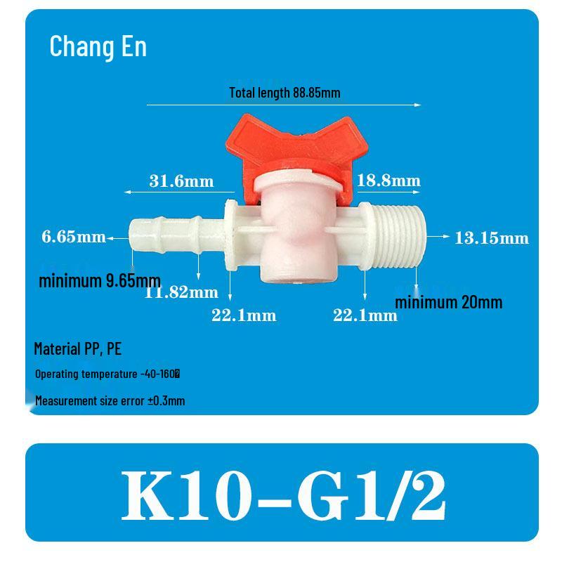 

K10-G1/2 Reducing Valve - Drip Irrigation Hose Switch with Male Thread Ball Valve