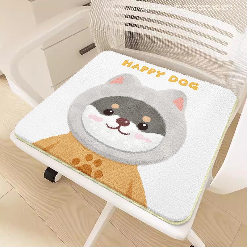 Cartoon Plush Non-Slip Chair Cushion – Soft Imitation Cashmere for Office, Student, or Sofa Seating