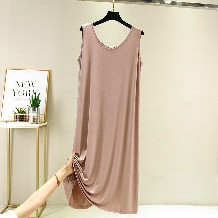 Women's Plus Size Modal Sleeveless Mid-Length Camisole Nightgown