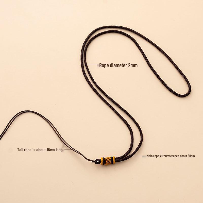 Hand-Woven Double-Loop Jade Pendant Necklace with Safety Buckle