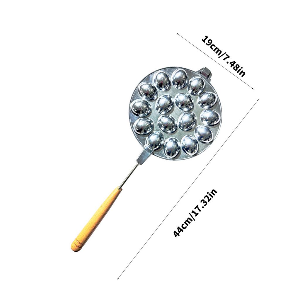 Formă antiaderentă pentru fursecuri cu nucă, ovală, ustensilă de copt pentru vafe cu nucă și produse de patiserie, cu mâner de lemn, ustensile de copt din aliaj de aluminiu