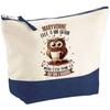 Makeup Bag - PLANETEE - Maryvonne Chouette Grain - Large Size - Cotton - HD Printing - Made In France