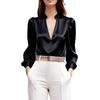 Spring/Autumn 2025 Slim Fit Satin Long Sleeve Top for Women