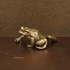 Solid Brass Toad Figurines Miniatures Tea Pet Table Toy Ornament Decoration Crafts Accessories Lucky Copper Animal Statues Decor