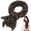 Floral Cotton Linen Scarf Vintage Long Shawl Wrap Fashion Pleated Printed Scarf  For Autumn Winter