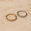 Gold Geometric Rhinestone Zircon Ring: Light Luxury, High-End Design, Personalized for Girls