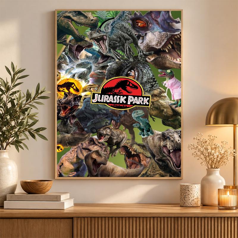 Jurassic Park Diamantmalerei Set 5D Vollbohrer DIY Diamantmosaik Wandkunst Heimdekoration