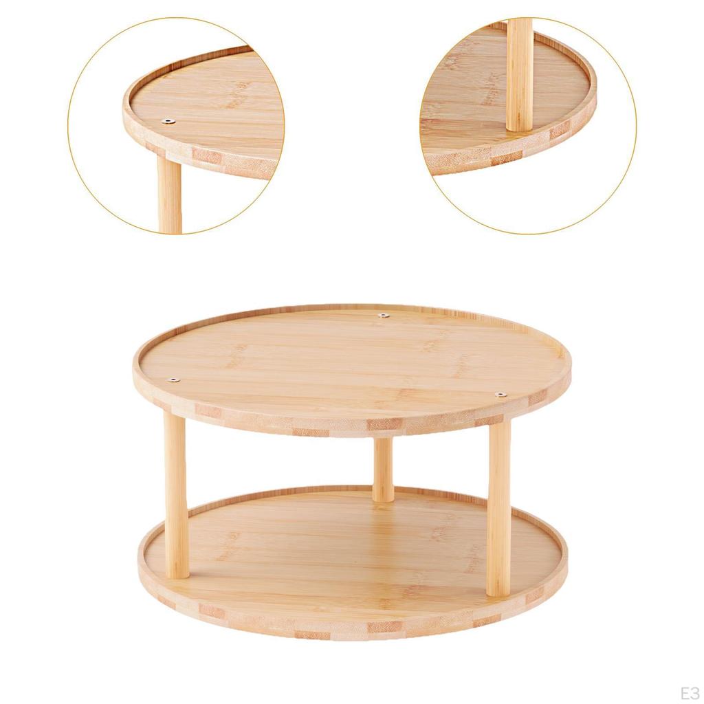 Organizer Seasoning Rack Cosmetic Storage Rotatable 2 Tier Makeup Tray Turntable Condiments