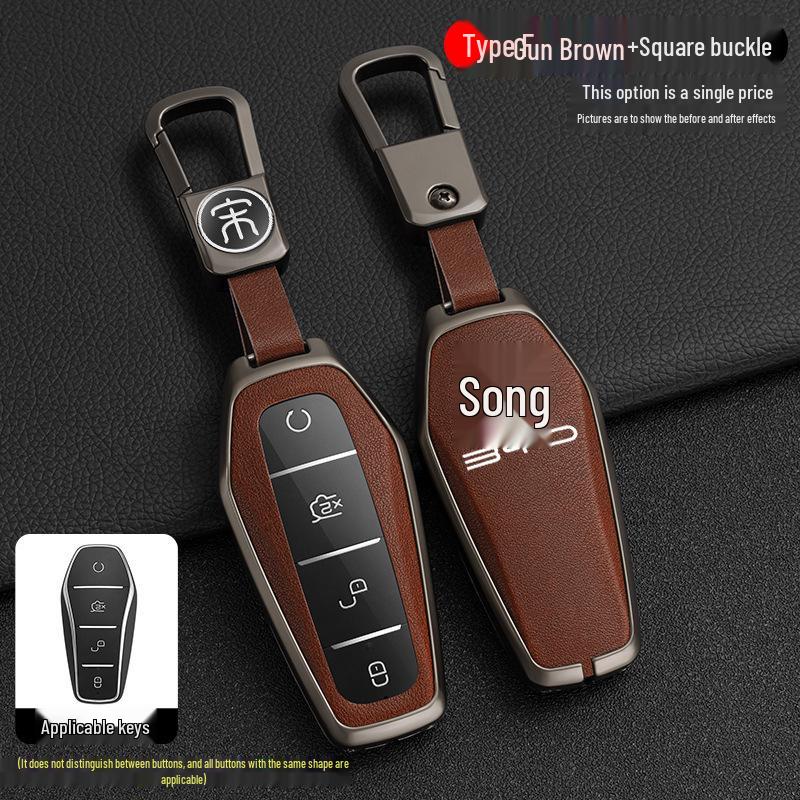 BYD Song Tang Max G5 E5 Qin Car Metal Key Case - Creative Shell Design
