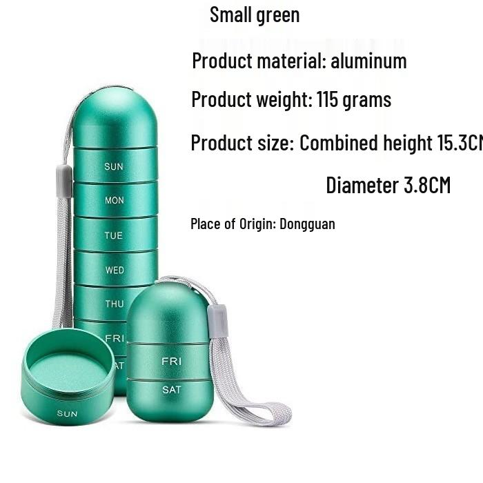 Compact Metal Weekly Pill Box for Travel and Elderly - Convenient, Sealed, Portable Storage