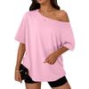 Women's Off-the-shoulder Loose Short-sleeved T-shirt Summer Casual Fashion Clothing