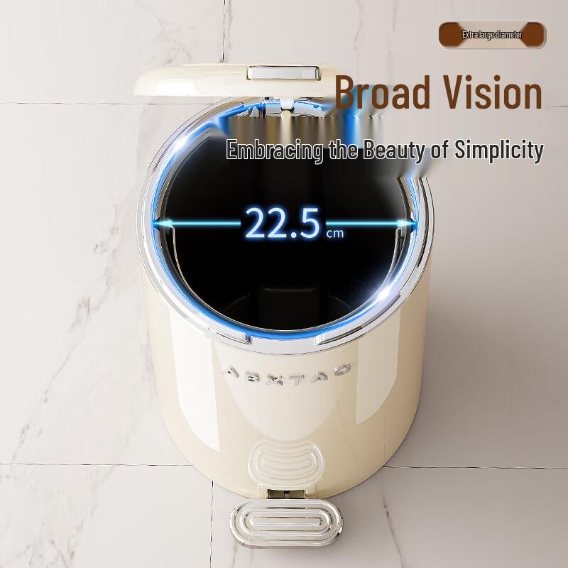 Anbixing Round Metal Pedal Trash Can