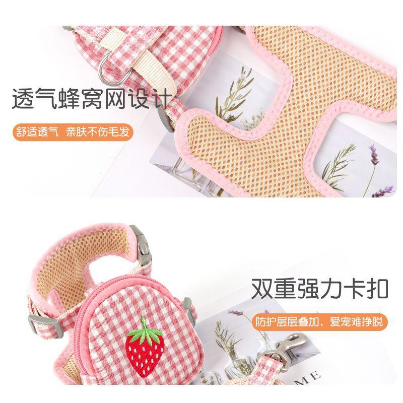 Dog Leash Small Dog Undershirt Chest Strap Teddy Anti-Breakaway Dog Walking Leash Small And Medium-Sized Pets Applicable