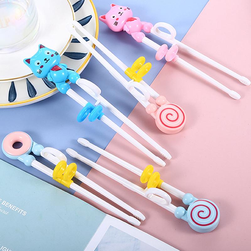 Home Party Cute Cartoon Animal Head Chopsticks Plastic Environmentally Friendly Children Eating Training Baby Learn Chopsticks