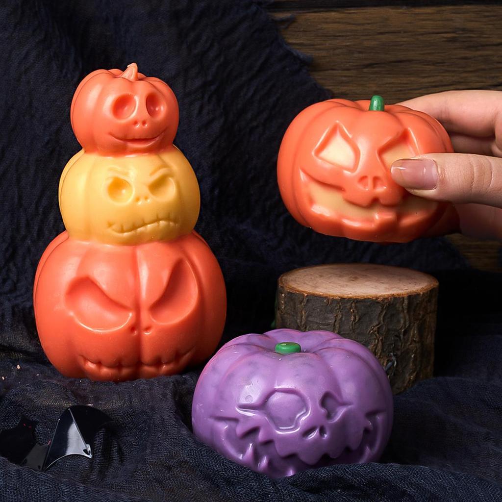 1 st Kreativitet Halloween Silikon Ljusform Handgjorda Doftljus Tvålformar Gips Harts Hantverkstillverkning Hem Halloween Dekor