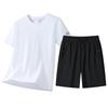 Ice Silk Short Sleeved Suit For Men, Thin, Breathable, Elastic, Cool And Fashionable T-shirt Shorts