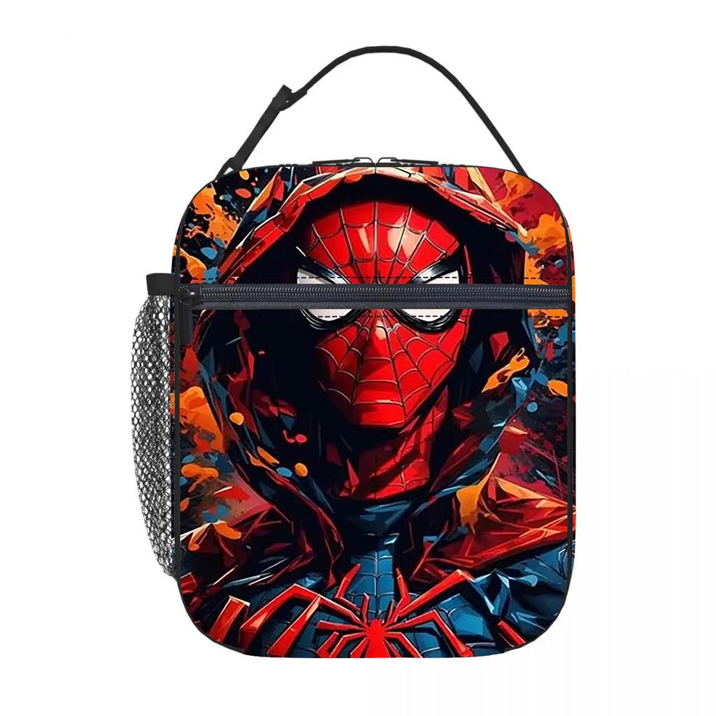 Spider-Man Cartoon Anime Lunch Bento Bag Children'S Fully Printed 3D Digital Insulation Bag Portable Outdoor Picnic Bag