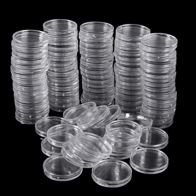 100ks 27mm držák na mince Úložné pouzdro na kapsle Výstavní box Kulaté vitríny