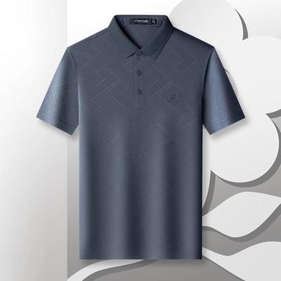 MONTAGUT Men's Silk Blend Ice-Feel Polo Shirt