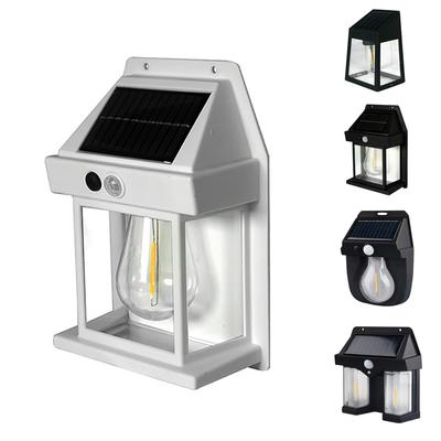 Solar-Wandleuchten LED Wolfram-Glühfaden-Birne Wasserdicht Menschliche Induktion Solarleuchte 3 Modi Außen-Solar-Zaunlichter für den Hof