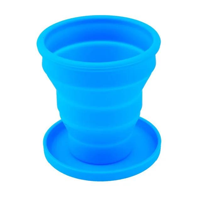 Silicone Folding Cup Fitness Outdoor Travel Mouthwash Cup Easy Storage Portable Telescopic Cup Candy Ribbon Cover