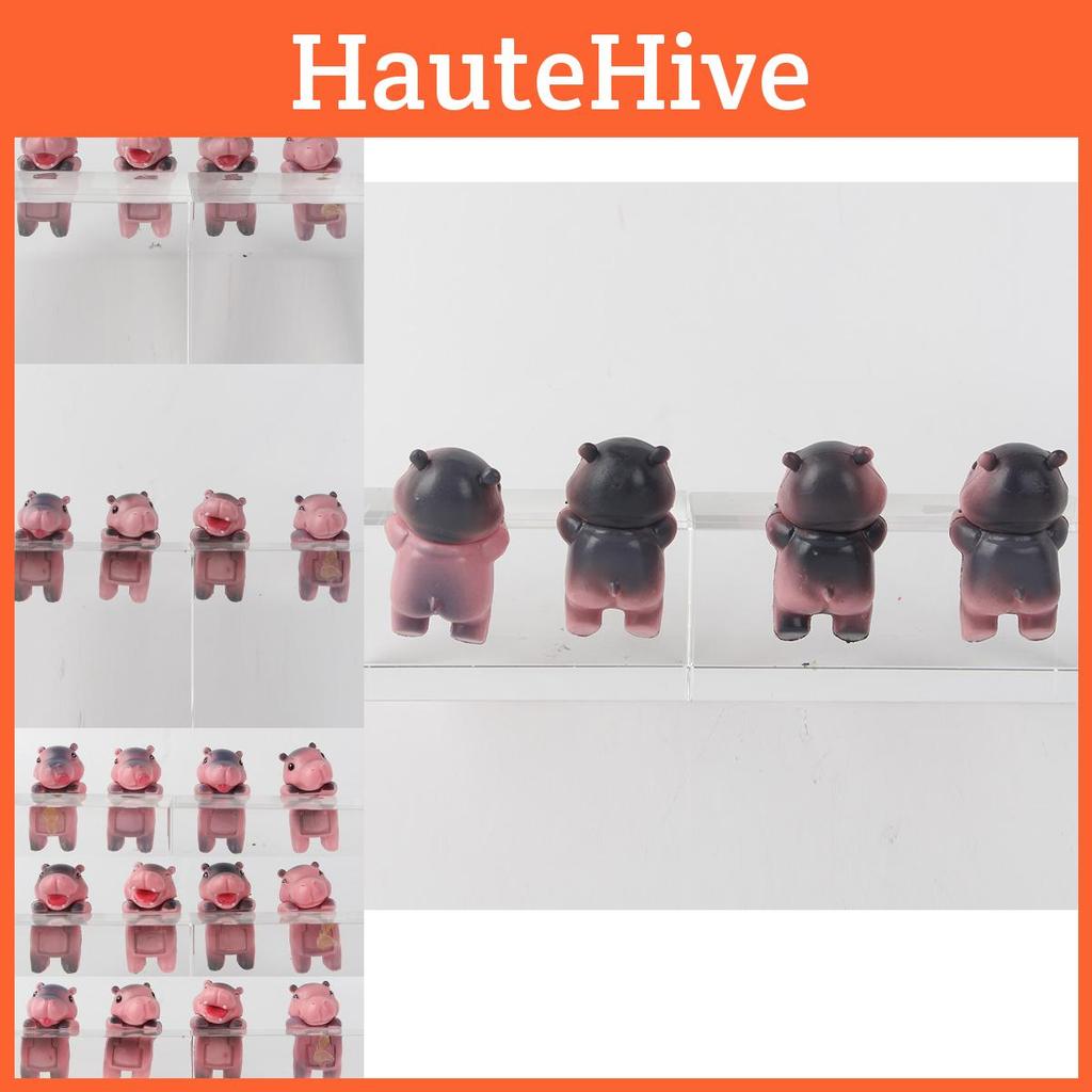Charming Pvc Hippo Figurine For Car Dashboard Playful Blind Box Gachapon Toys