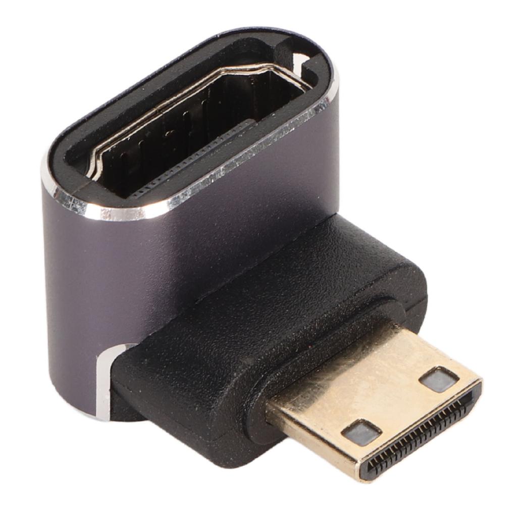 Mini HD Multimedia Interface Male to HD Multimedia Interface Female Adapter 8K 60Hz Two Way 90 Degree Ringt Angle
