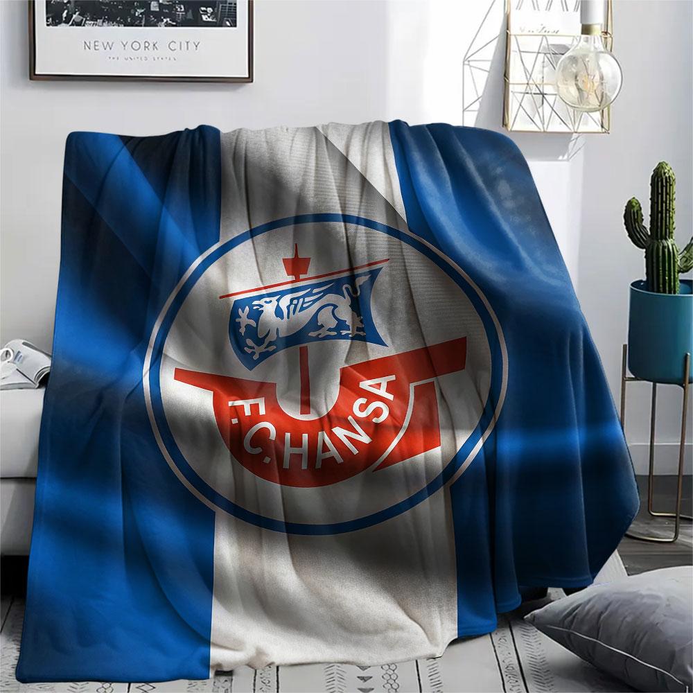 1PC F.C. Hansa Rostock Patterned Flannel Blanket Suitable For All Seasons for Home Decor Warmth and Comfort Gifts Holiday Present