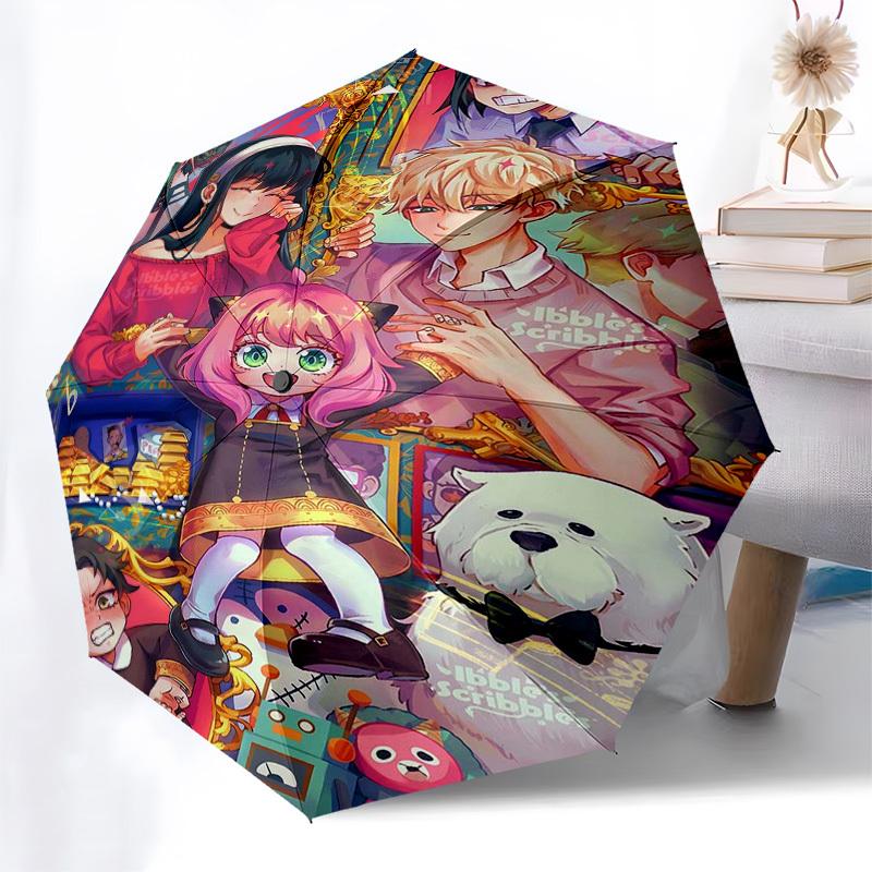 

1pc Ibble s Scribbles: Automatic Opening Umbrella with Foldable Design, Iron Frame, Outdoor Use, Festival Gift, Suitable for Fans, Travel, Daily Use,