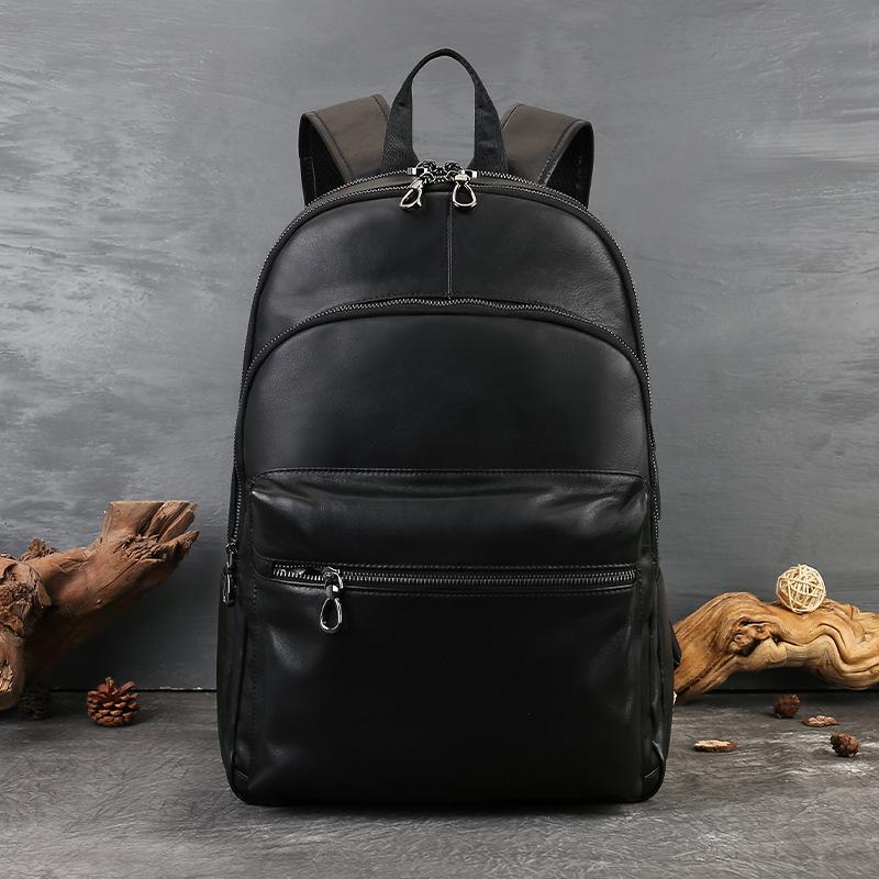 Genuine Leather Backpack: Fashionable, Versatile, High-end Travel Bag, Large Capacity, Simple and Soft Leather Women's Backpack