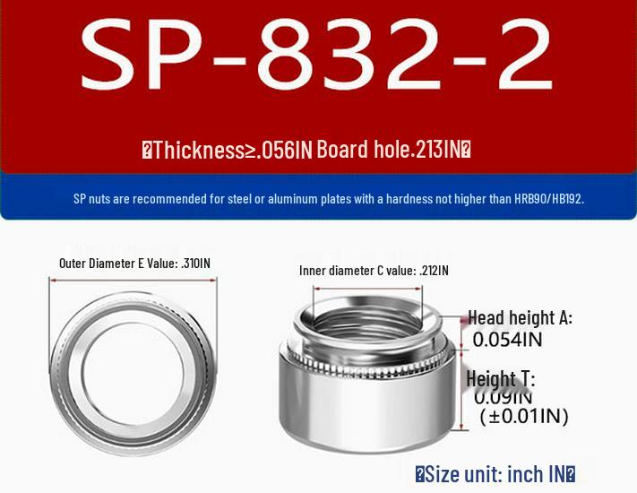 Полные характеристики Шестигранная запрессовываемая гайка-заклепка из нержавеющей стали для листового металла