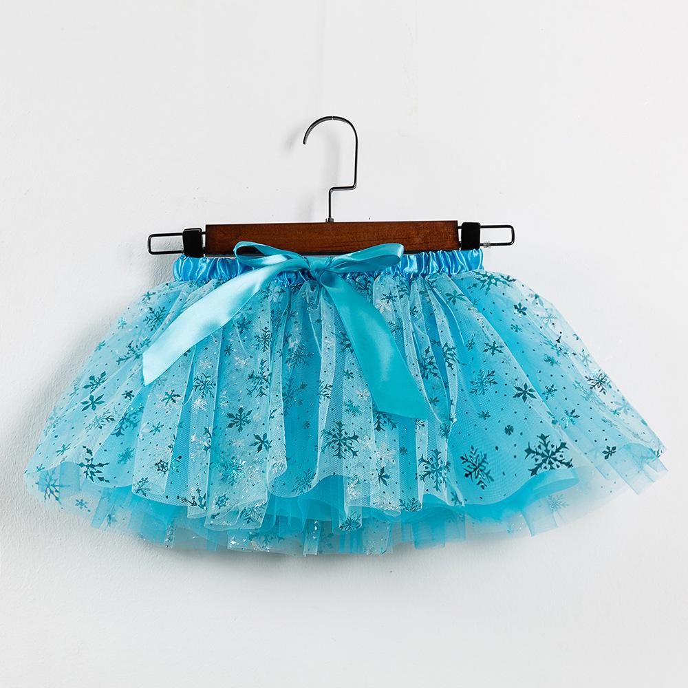 Girls' Star and Moon Mesh Tutu Skirt Set with Bow Hair Clips