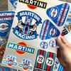 For MARTINI Stickers Motocross Racing Off-road Laptop Trunk Sticker Motorcycle Helmet PVC Decal for Love Old School LANCIA