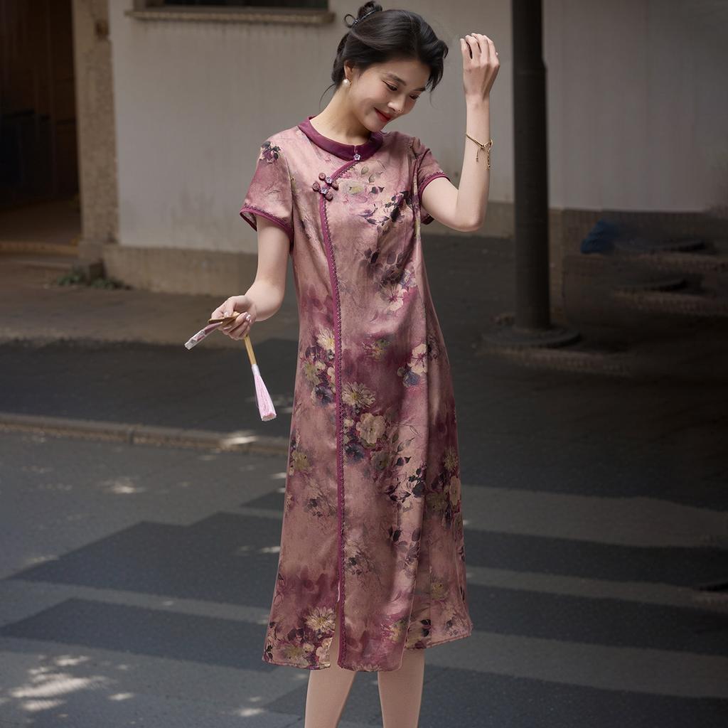 Elegant Temperament, Chinese Style Women's Cheongsam Dress, High-quality Summer Women's Dress, Casual Versatile Women's Dress