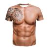 Men 'S 3d T -Shirt Bodybuilding Simulated Muscle Tattoo T -Shirt Casual Nude Skin Chest Muscle Tee Shirt Short -Sleeve Clothes Tops 