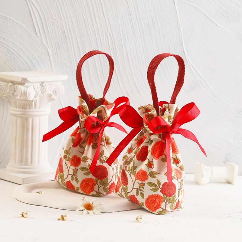 10pcs Wedding Candy Bags Gifts Packaging Boxes Wrapping Pouch Handheld Gift Bag Candy Bag Wedding Party Event Festive Supplies